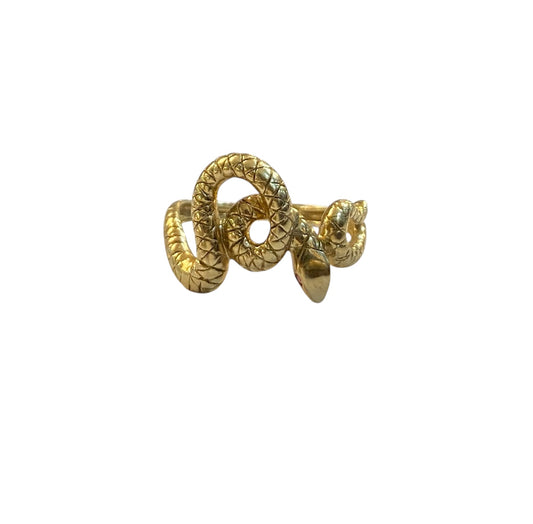9ct preowned snake ring . size R