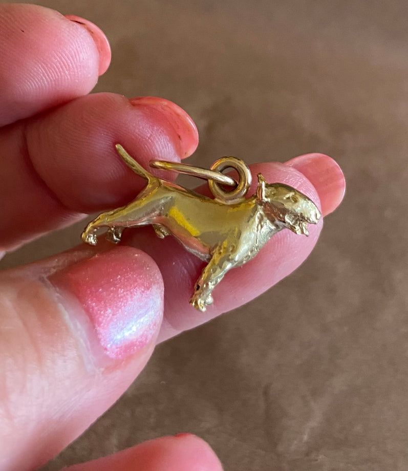 14ct vintage gold bull terrier charm 8.4g