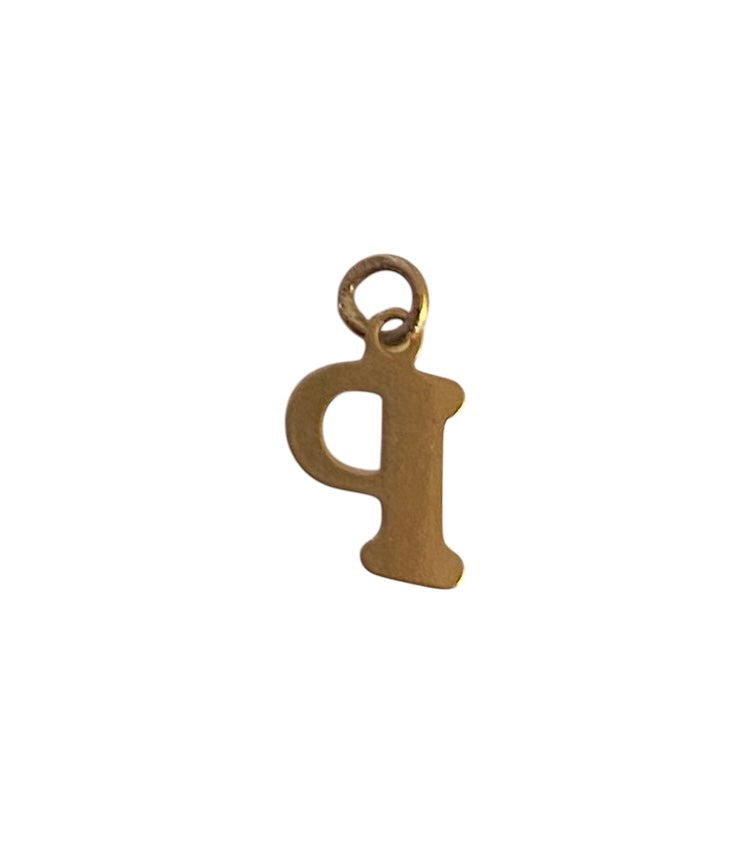 9ct pre owned initial P charm- pendant