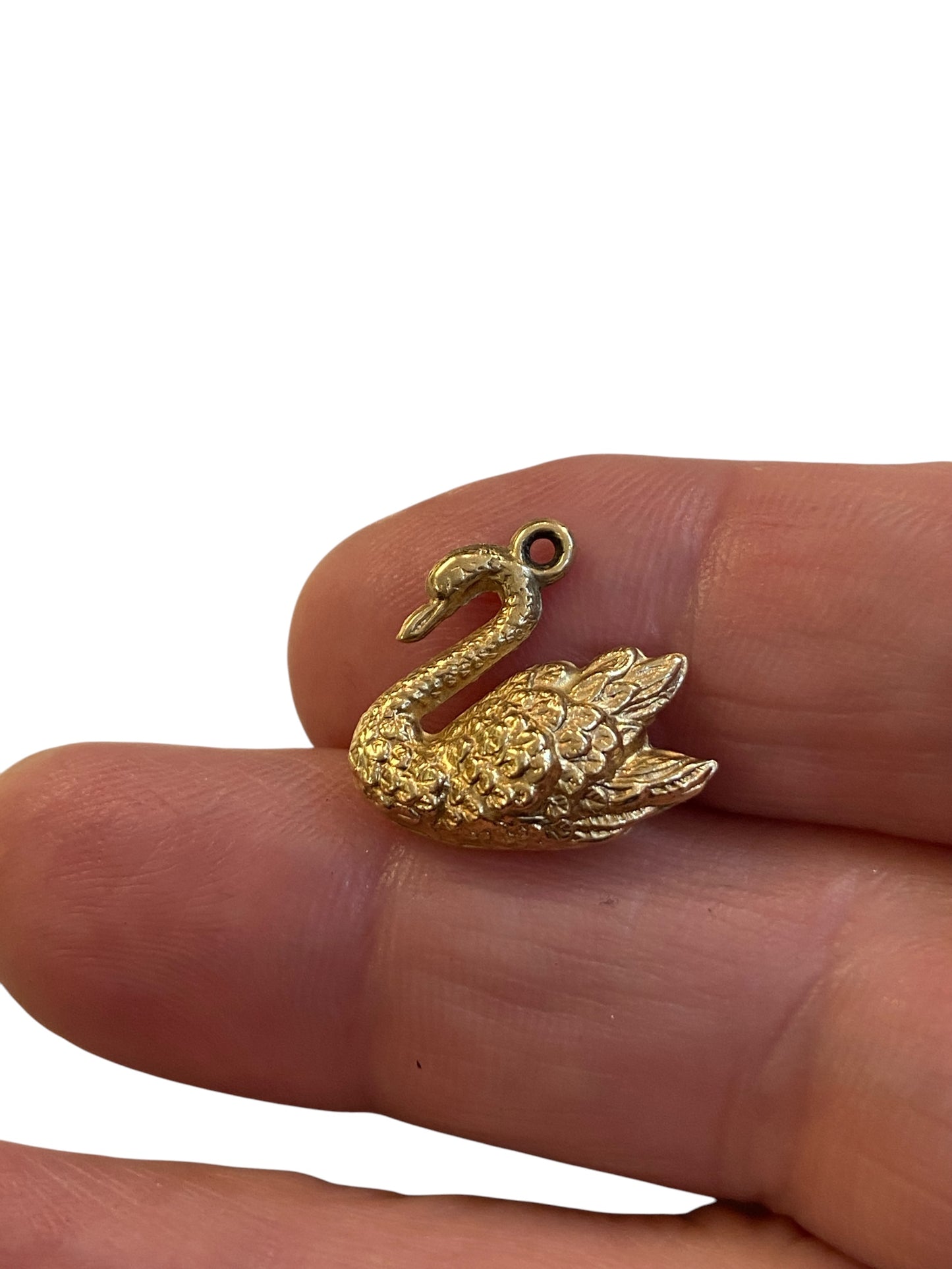9ct vintage hollow swan charm by WHC