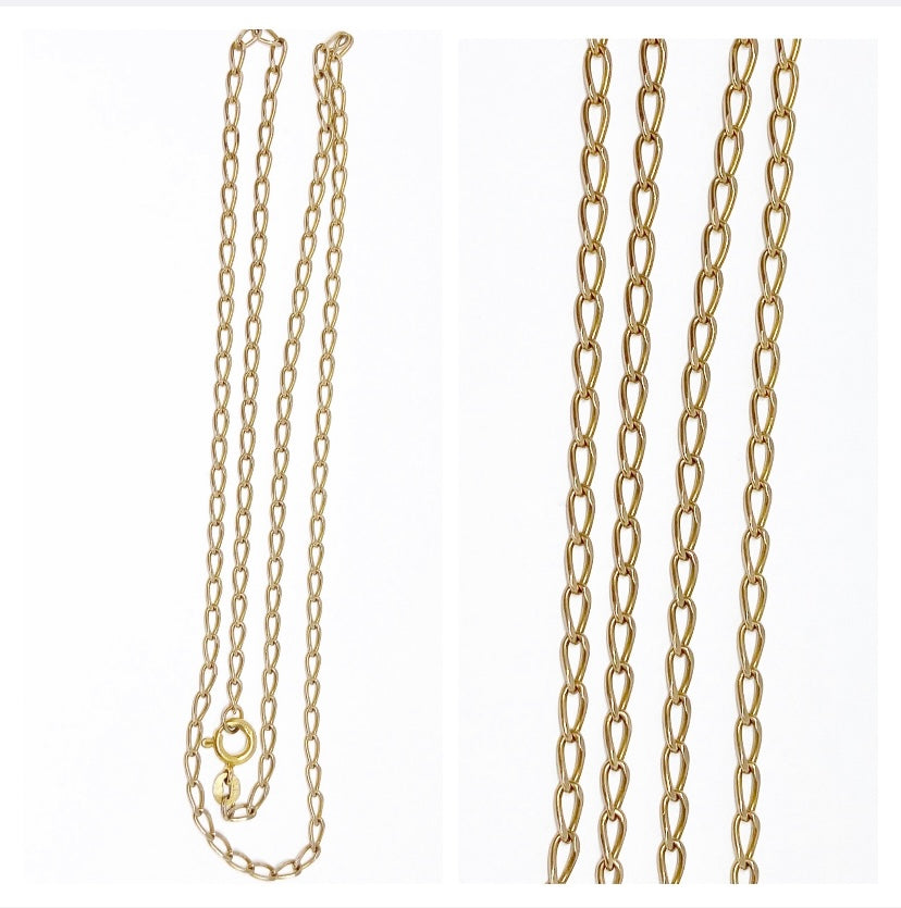 9ct vintage curb link chain 21 inches long 6.2g