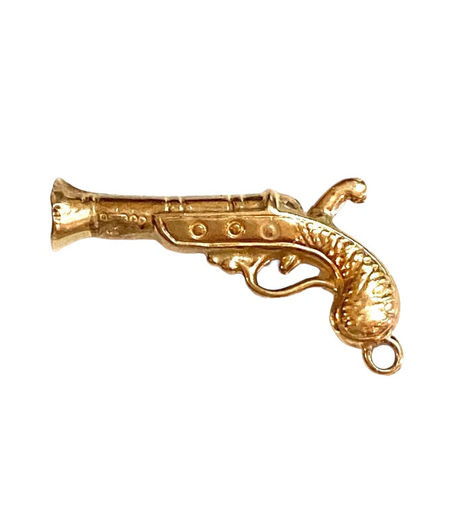 9ct vintage gun flintlock charm