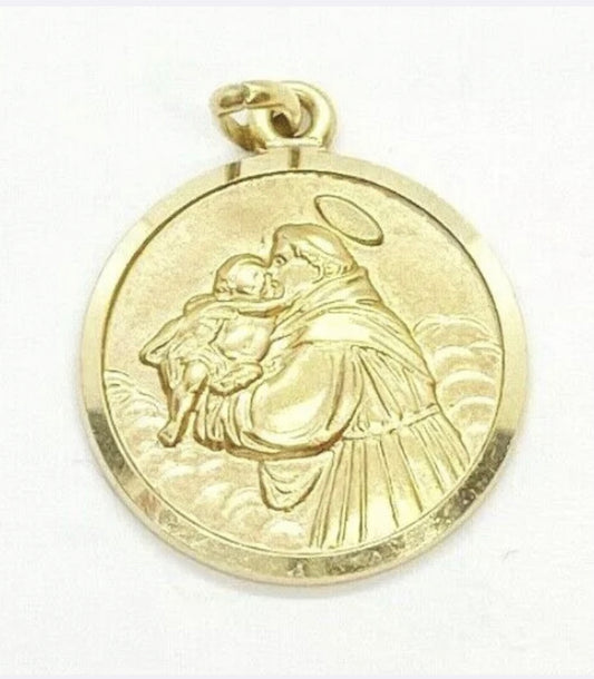9ct 375 Vintage St Christopher charm / pendant