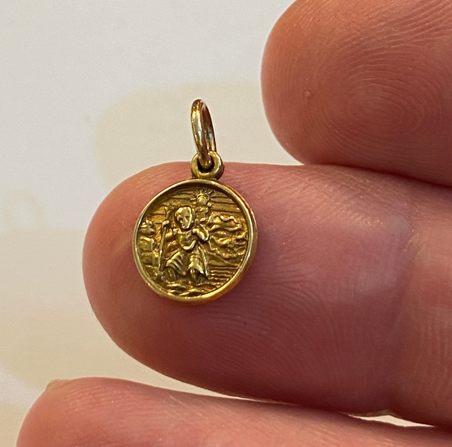 9ct vintage TINY st Christopher charm by G&H circa 1965