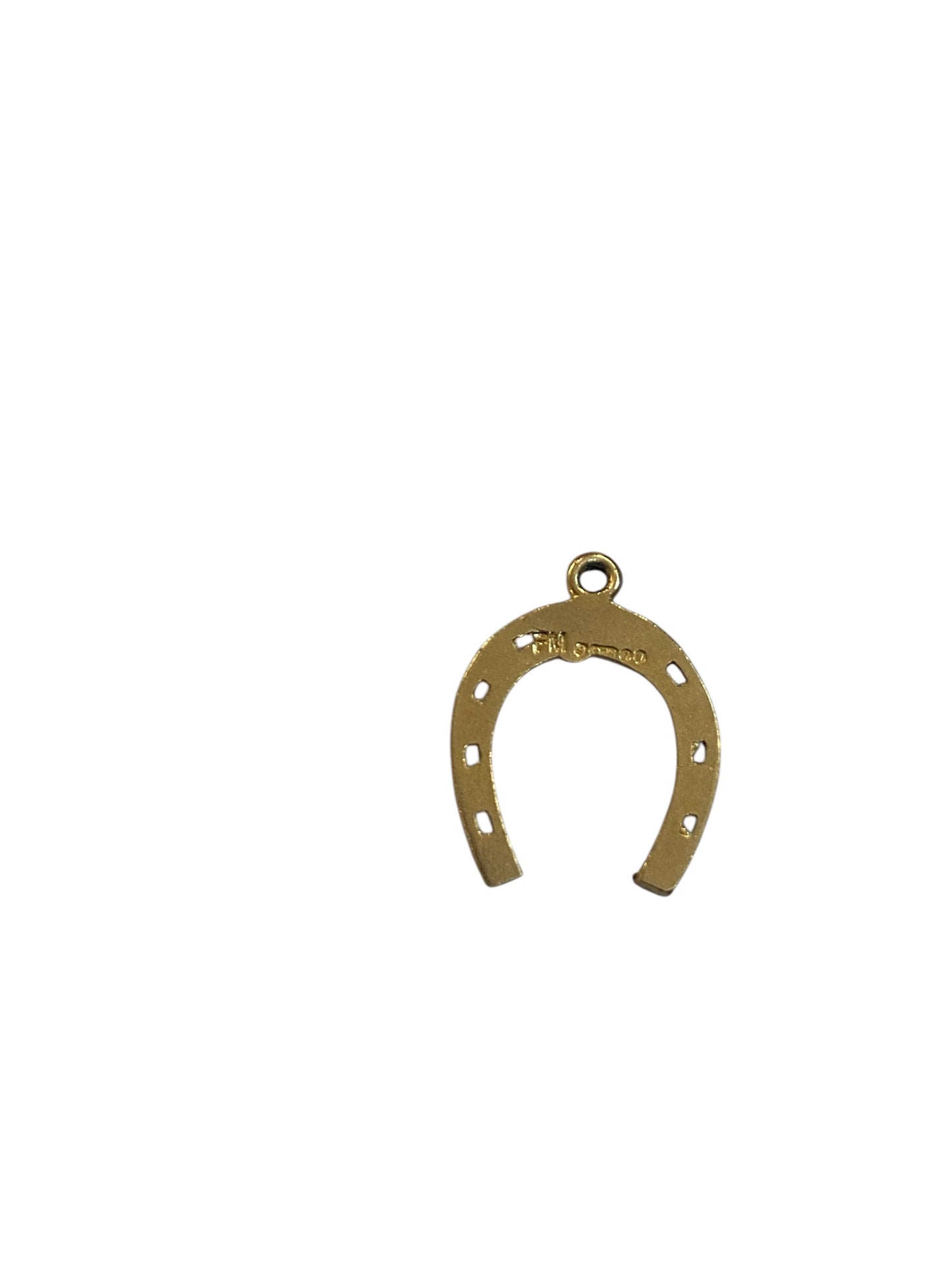 9ct vintage horseshoe charm / pendant circa 1964 maker FM