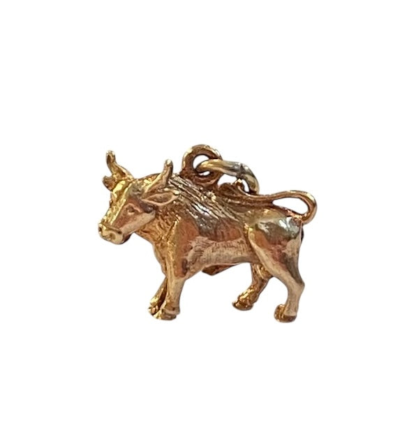 9ct vintage bull taurus charm circa 1968