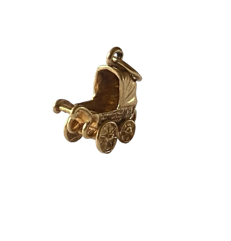 9ct vintage pram charm circa 1956