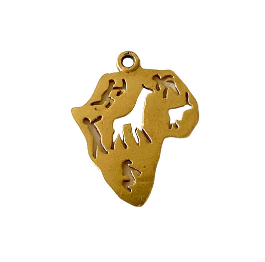 9ct vintage map of Africa charm / pendant