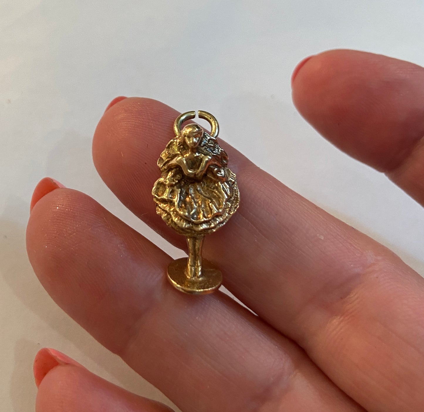 9ct cancan dancer charm vintage London 1963