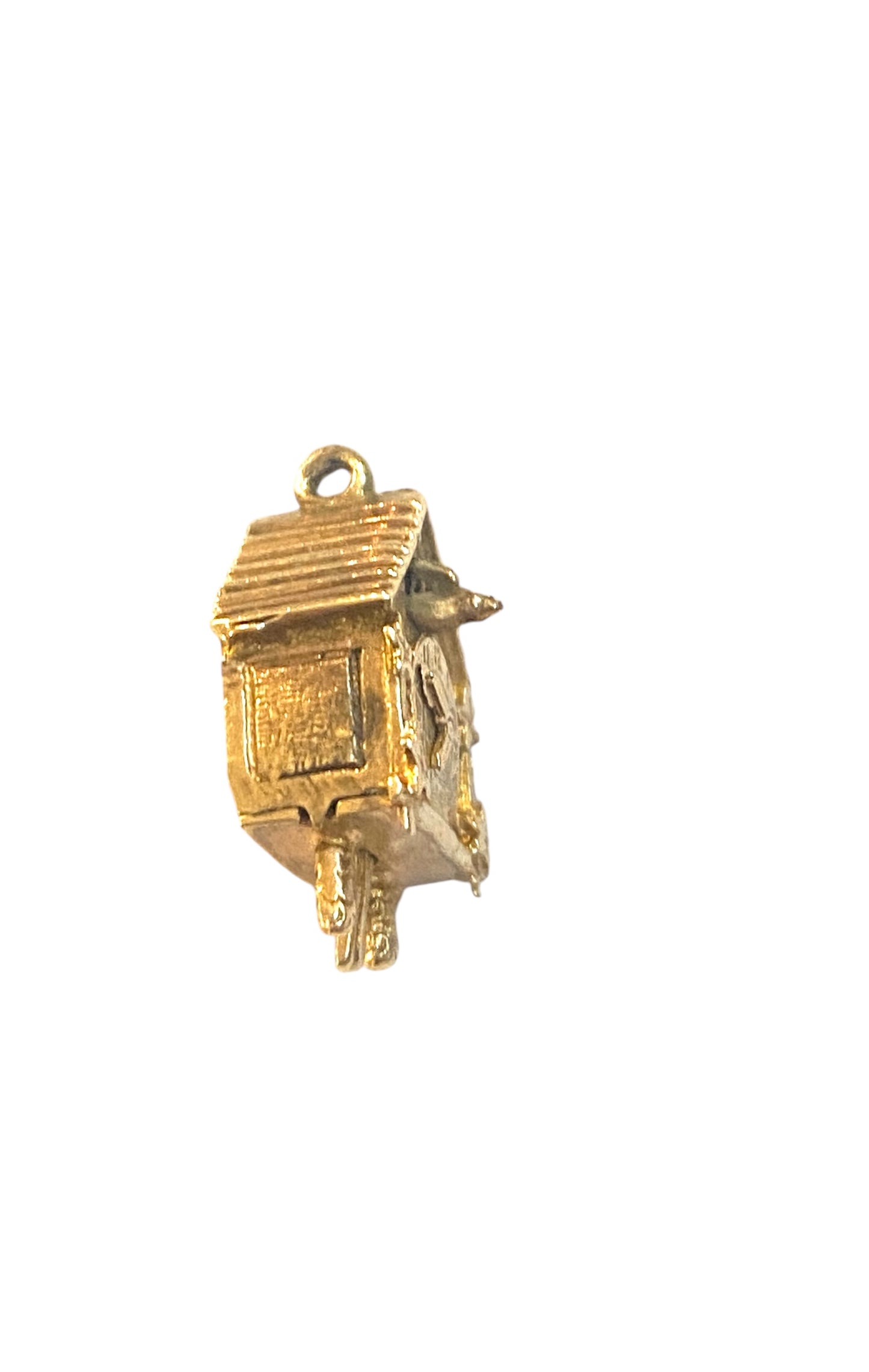 9ct vintage cuckoo clock charm, articulated circa 1967