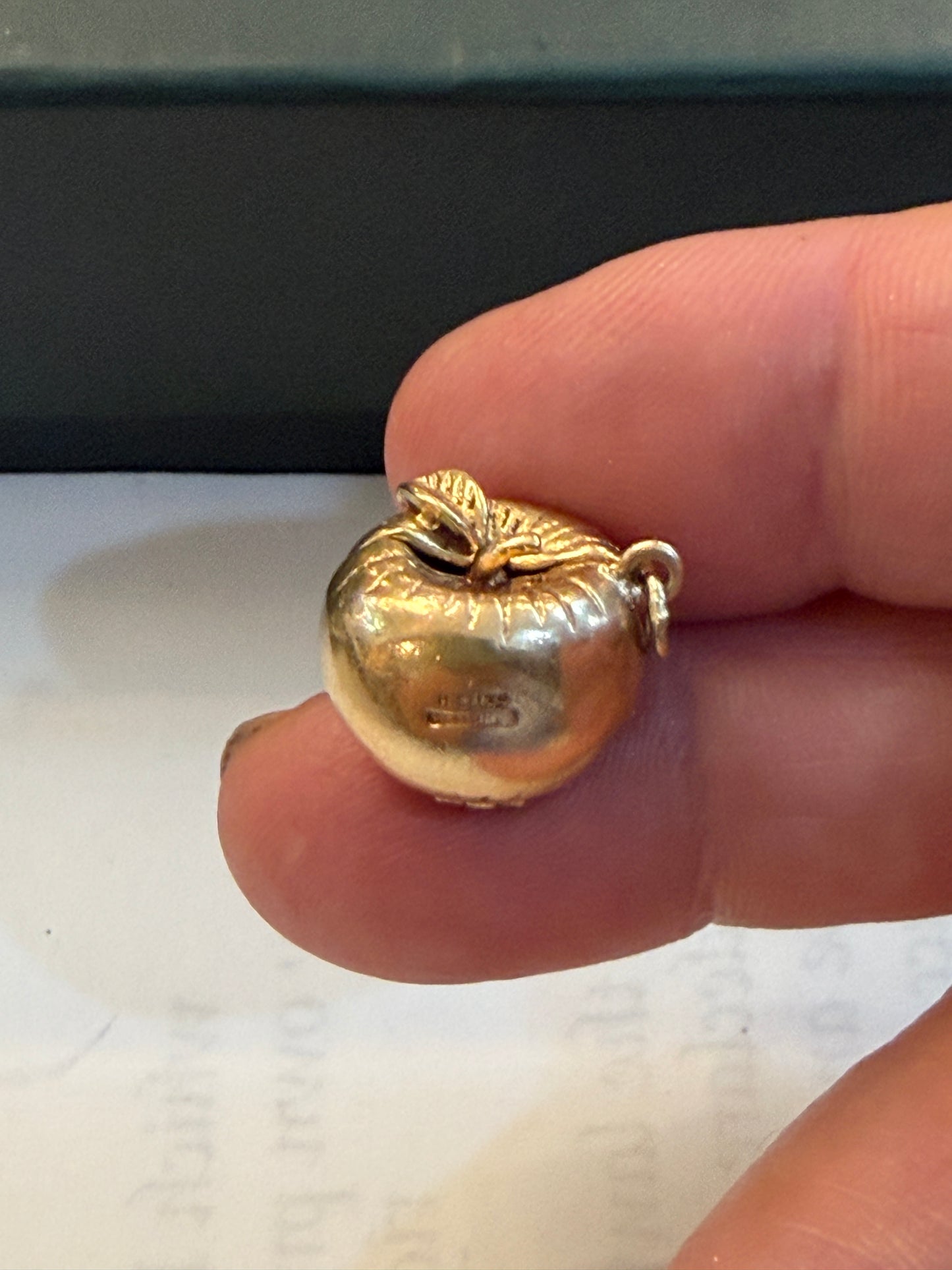 9ct vintage opening apple charm with Adam and Eve inside circa 1963