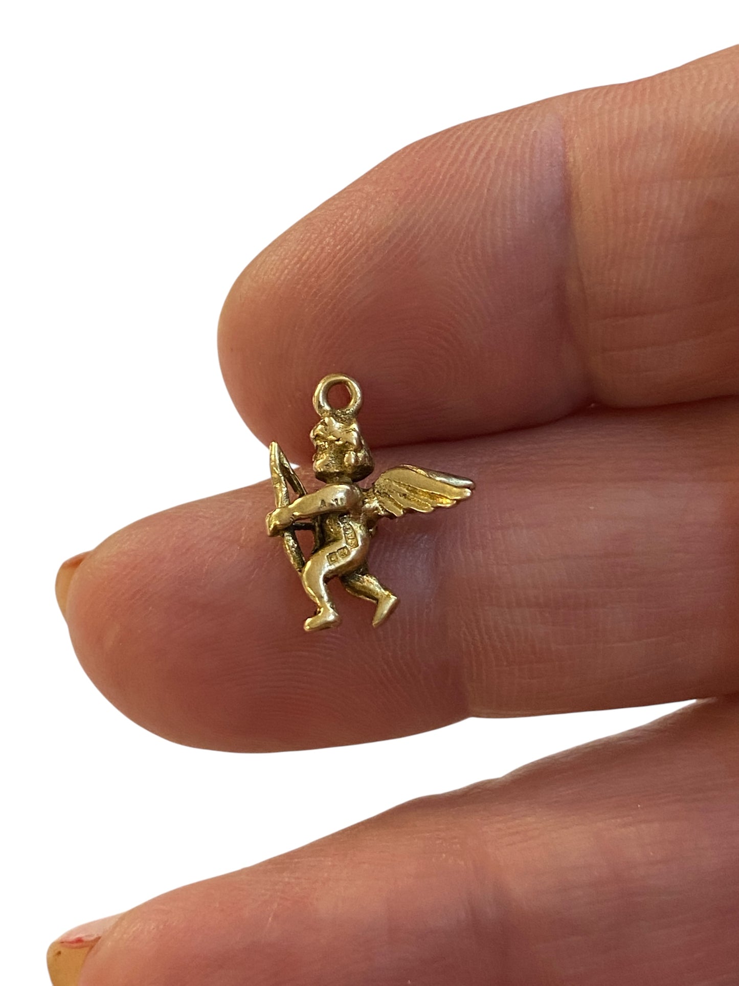 9ct vintage cupid charm, small but compact 1.1g circa 1958