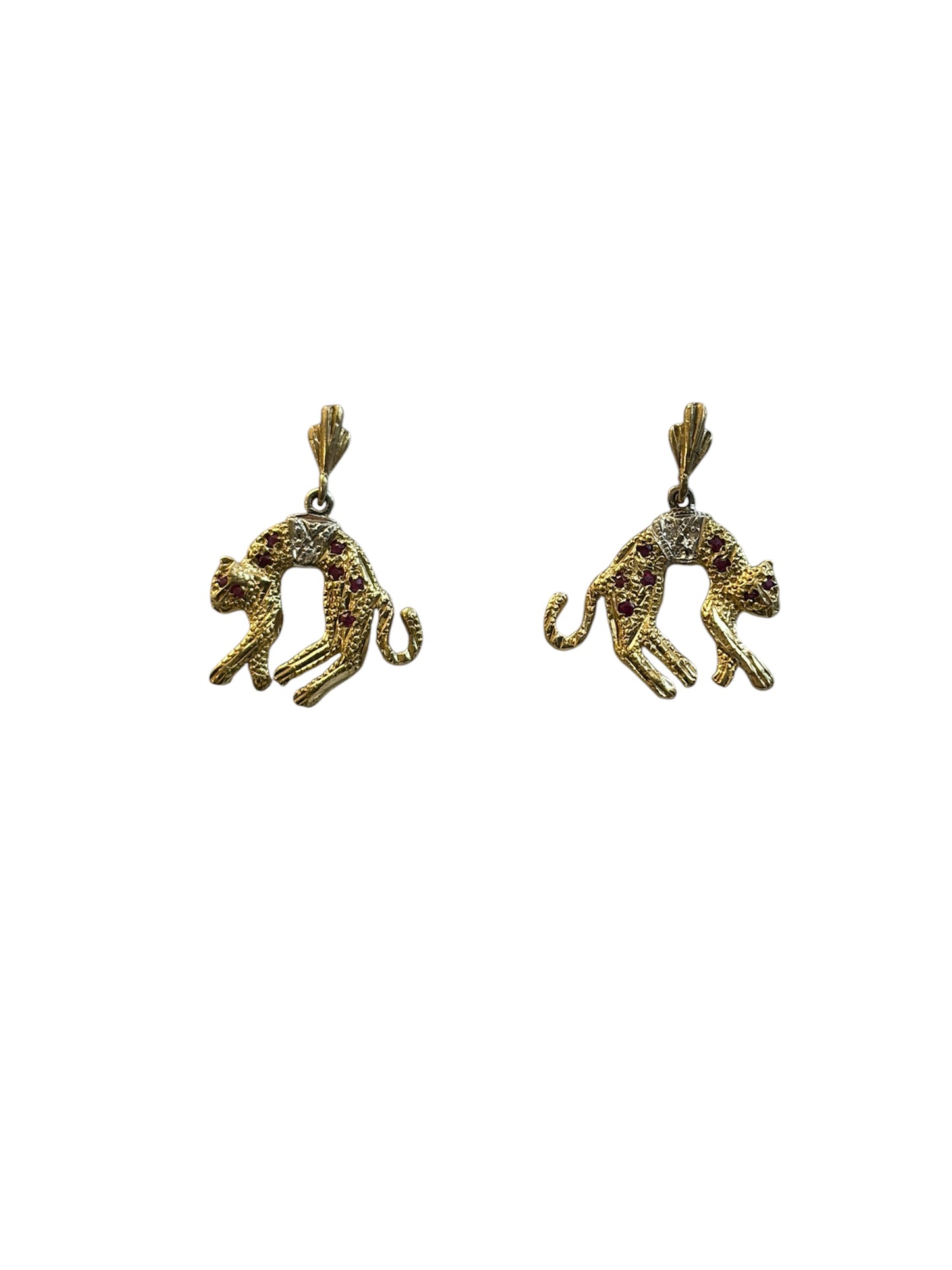 9ct vintage leopard drop earring for pierce ears circa 1989