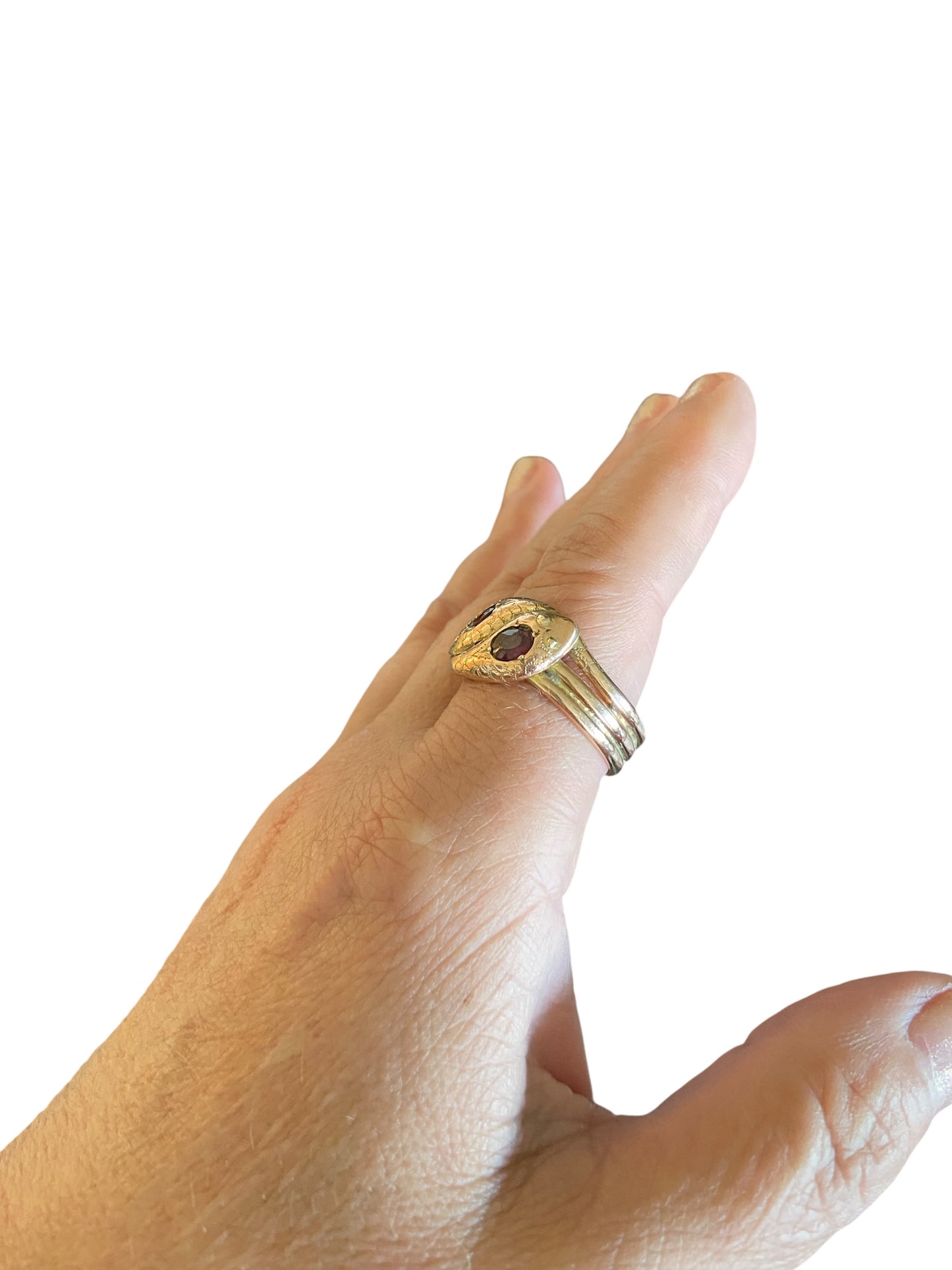 9ct antique double headed snake ring chester 1915 ring size Z 1/2