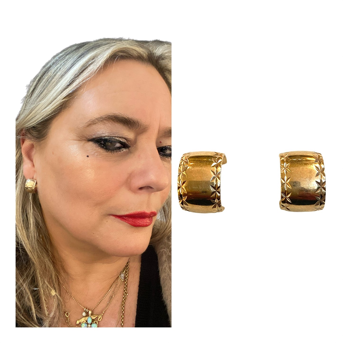 9ct vintage hoop earrings classic design circa 1973 9.09g