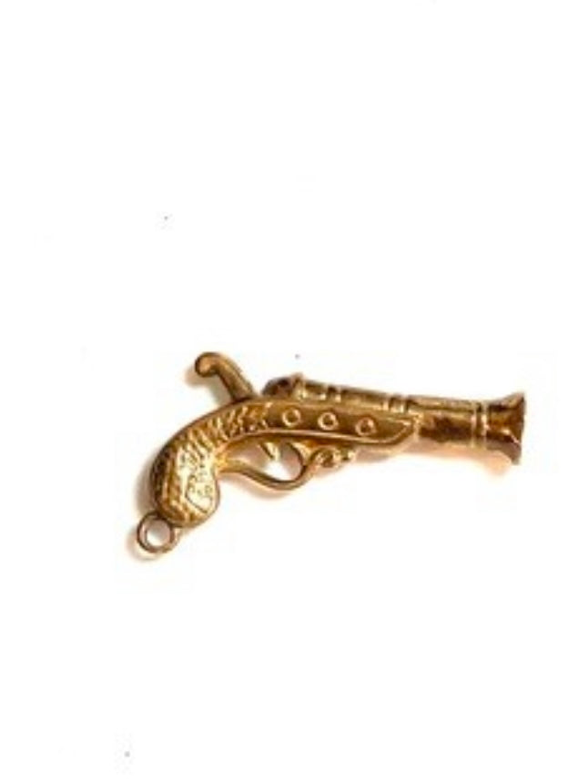 9ct vintage gun flintlock charm