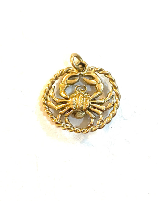 9ct vintage cancer star-sign charm circa 1987 by ppld