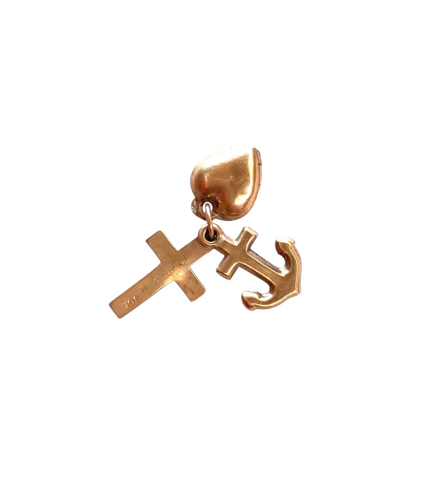 9ct vintage faith hope and charity charm. by FM