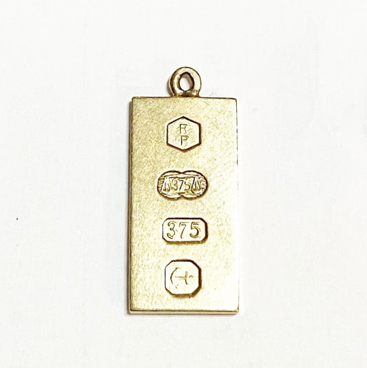 9ct ingot charm / pendant by R platnauer
