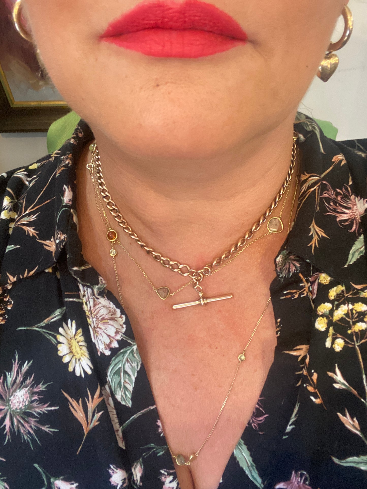 9ct vintage double Albert chain 16.3/4 inches (42.5cm) 32.7g Rose gold