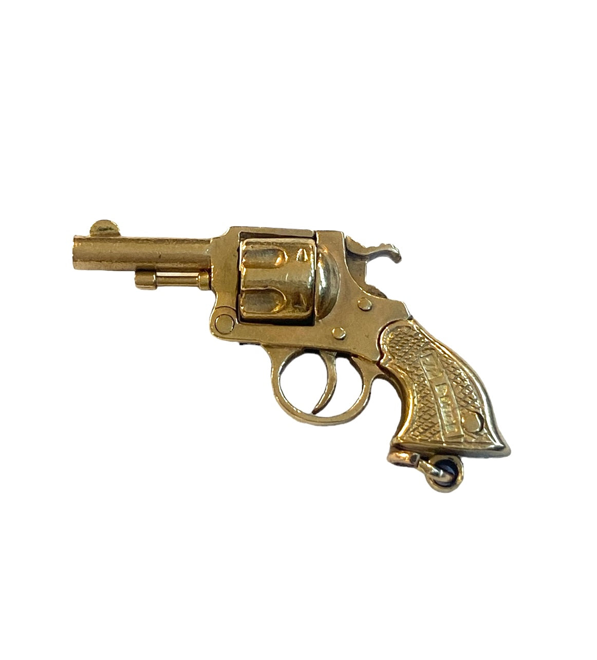 9ct vintage revolver / gun charm / pendant articulated circa 1961 6.8grams