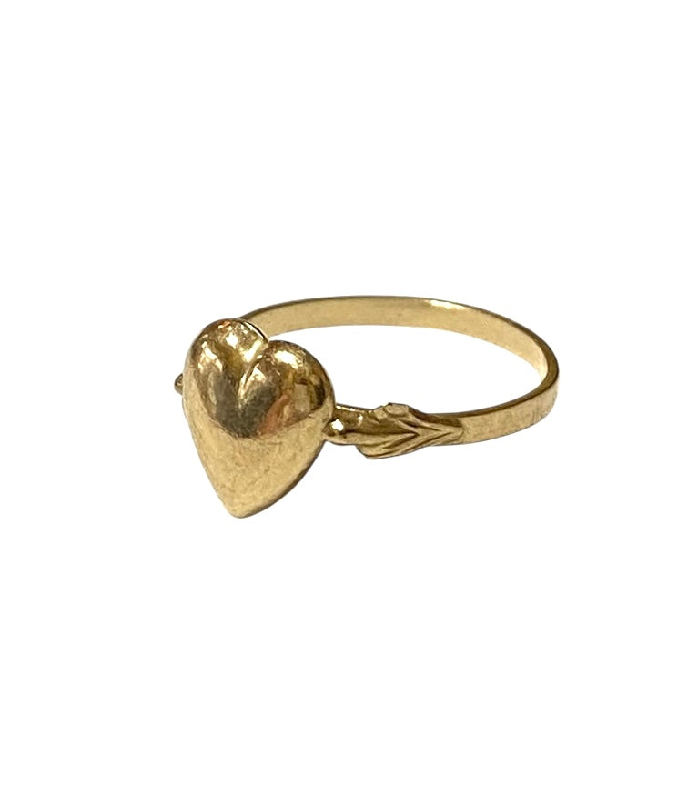 9ct heart shaped baby ring size E. christening gift