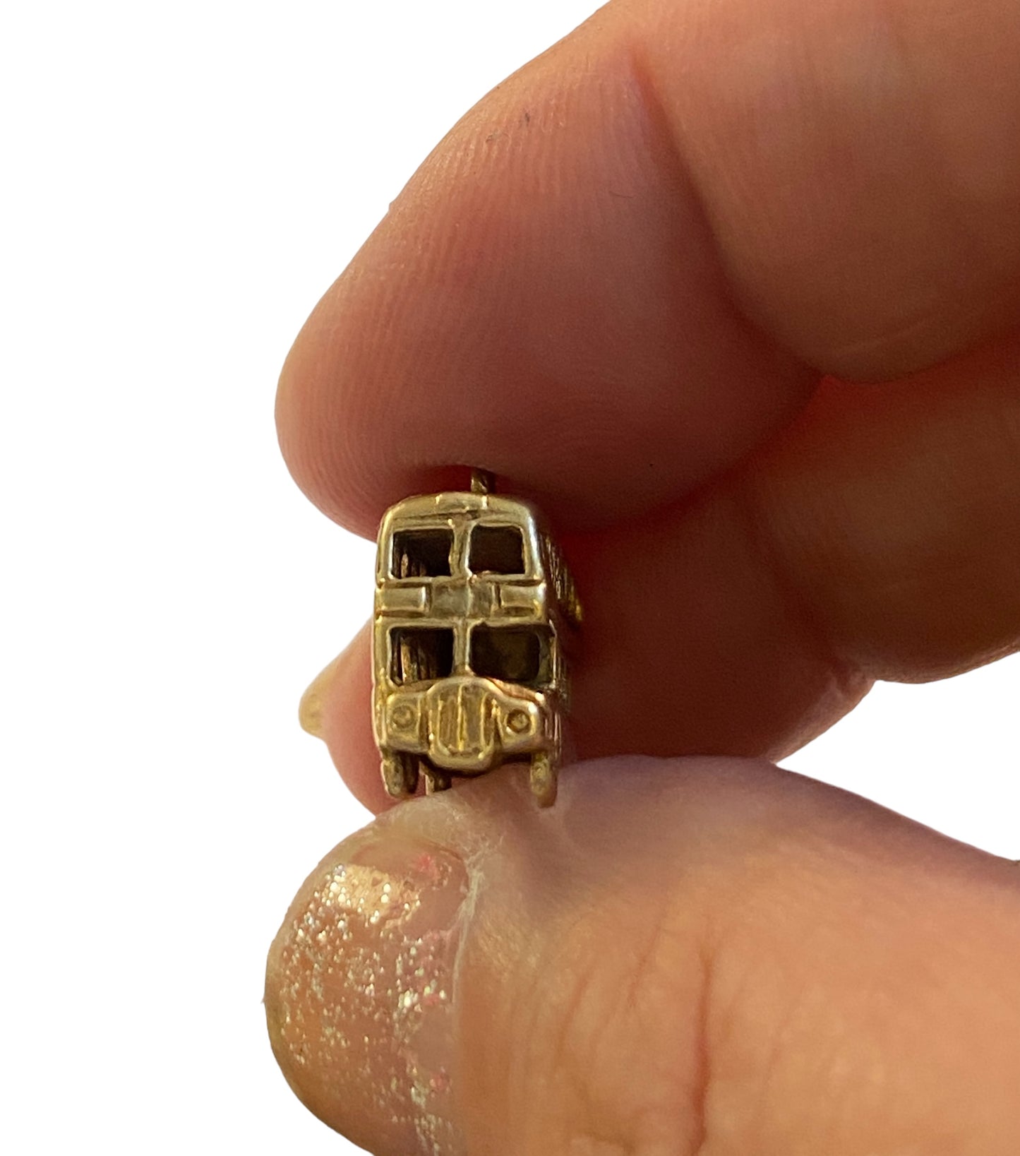 9ct vintage gold bus charm. 2.5g