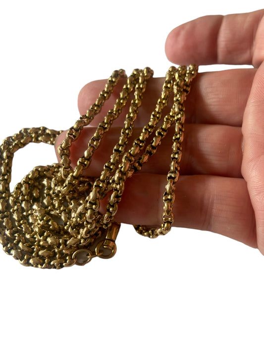 9ct fancy vintage long chain 47 1/2 inches 121cm 27 grams