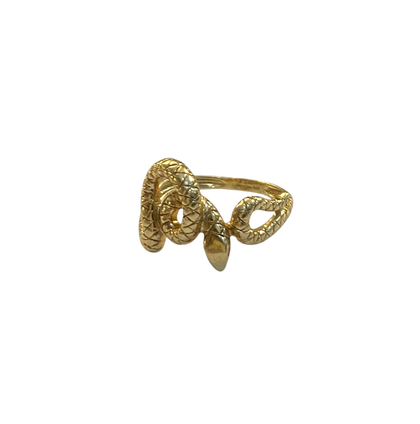 9ct preowned snake ring . size R