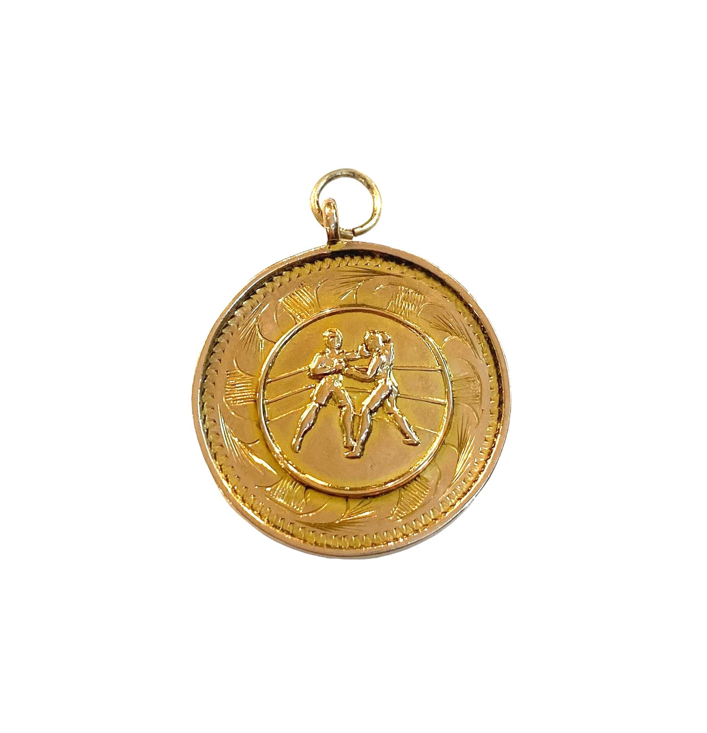 9ct vintage boxing disc pendant / charm