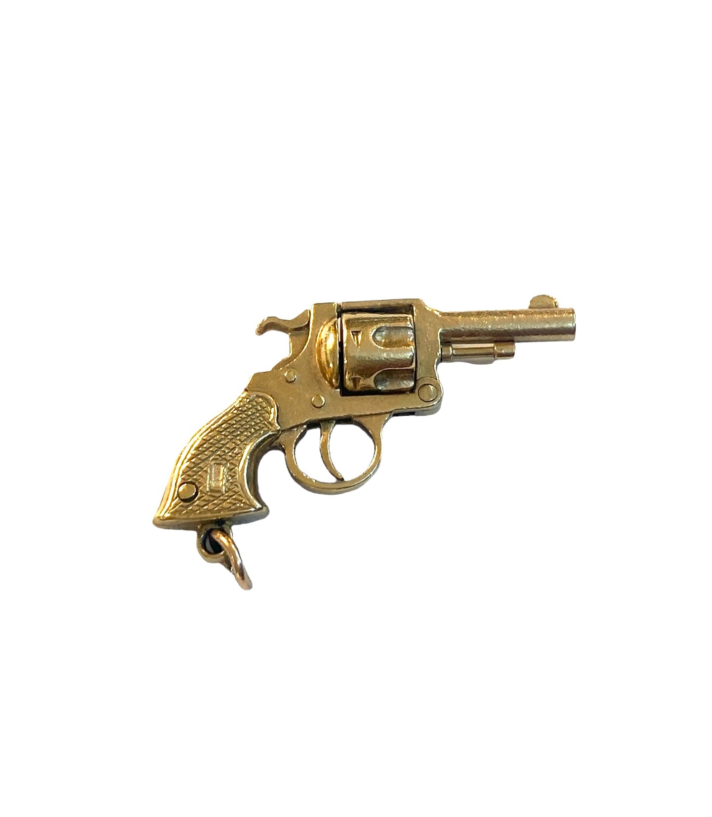 9ct vintage revolver / gun charm / pendant articulated circa 1961 6.8grams