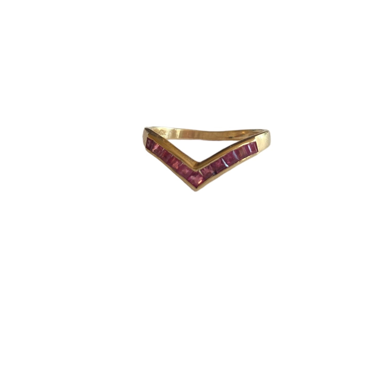 9ct vintage ruby wishbone ring size M