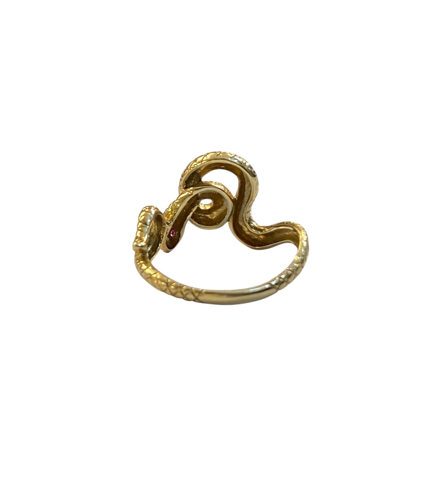 9ct preowned snake ring . size R