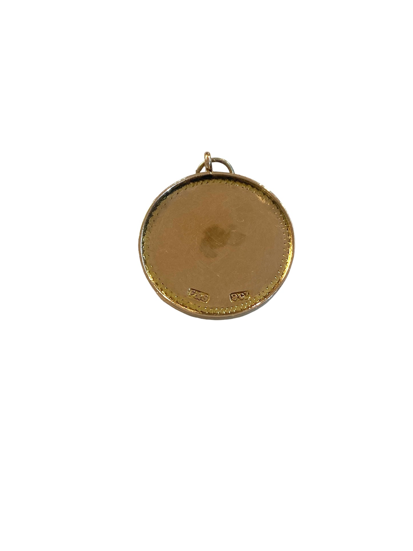 9ct vintage boxing disc pendant / charm