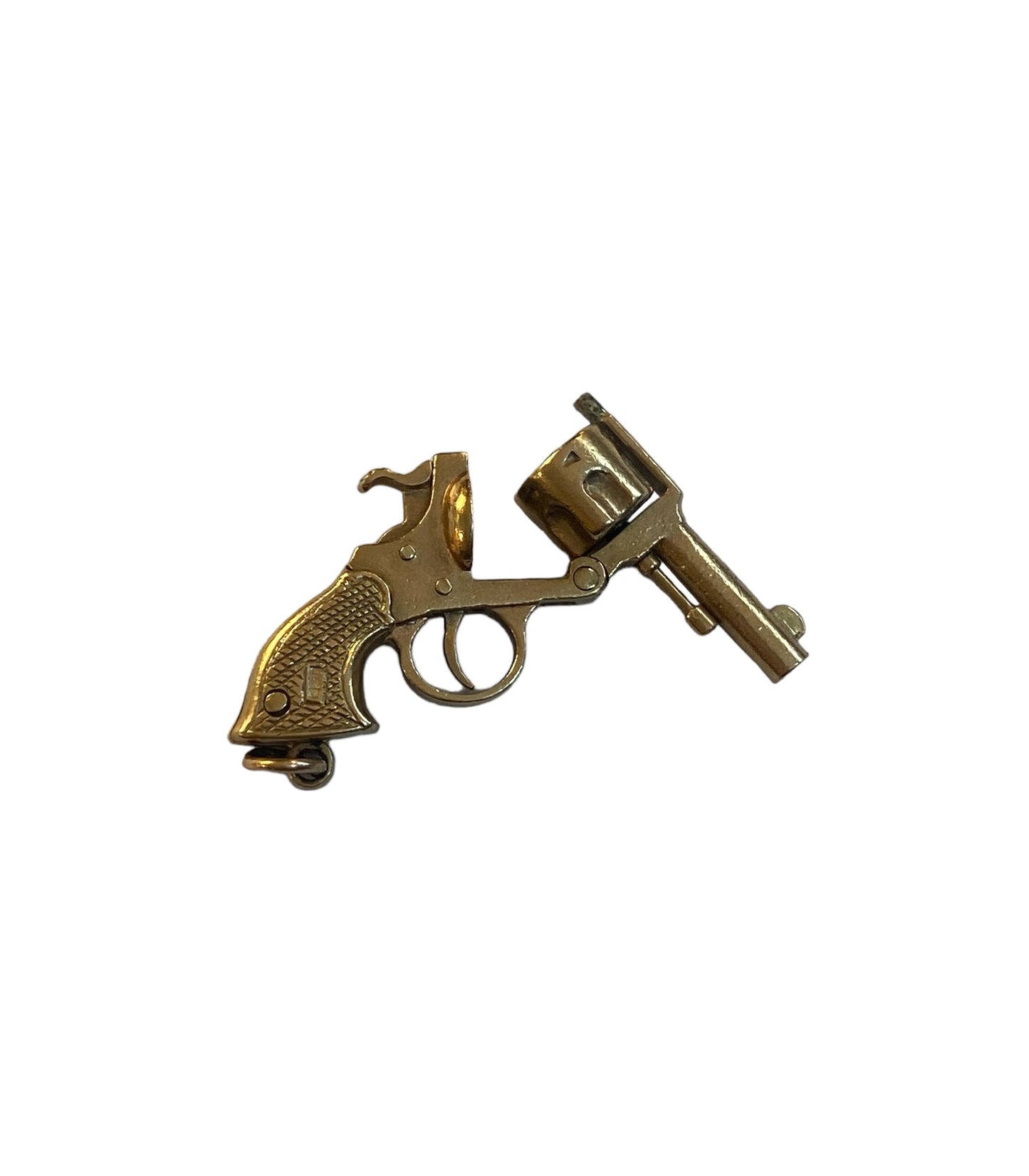 9ct vintage revolver / gun charm / pendant articulated circa 1961 6.8grams