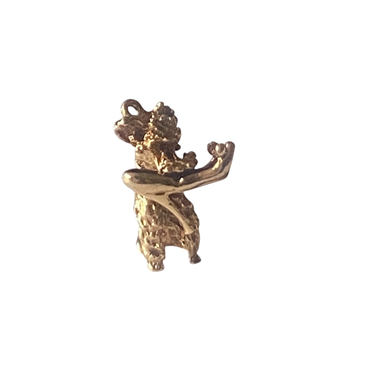 9ct vintage poodle charm with shoe. circa 1972 maker FM