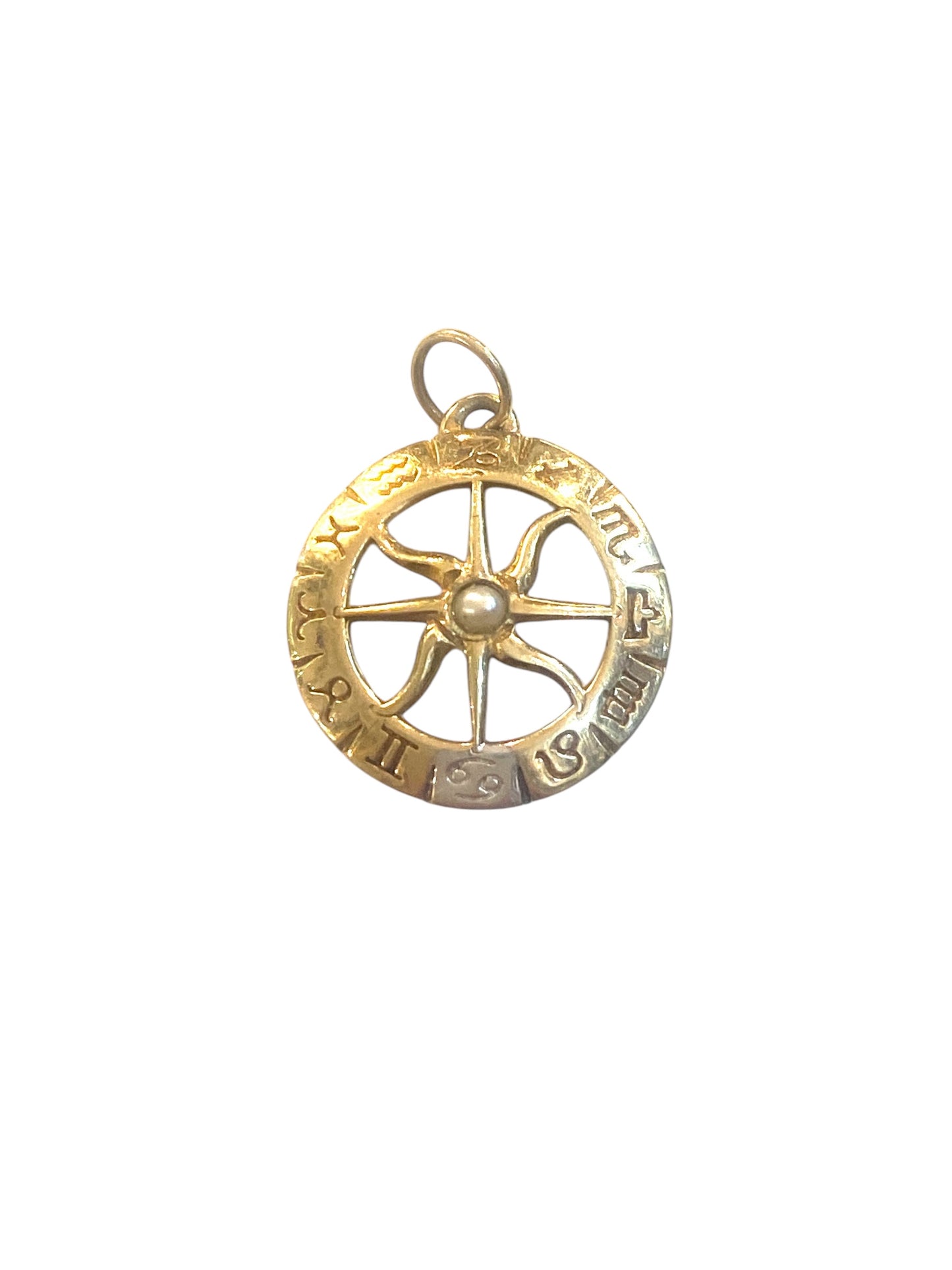 9ct vintage pisces astrology pendant / charm