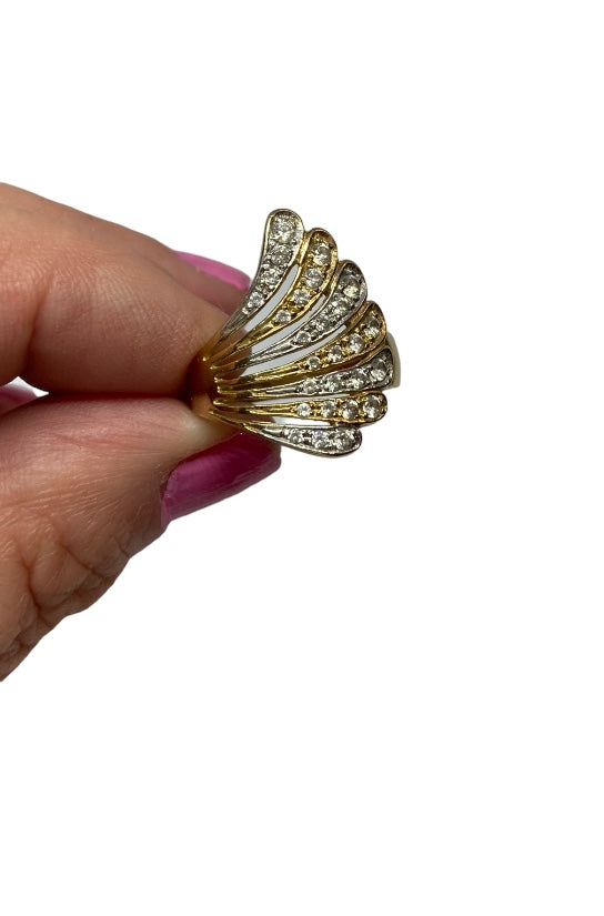 9ct vintage cocktail ring yellow gold size M 1/2