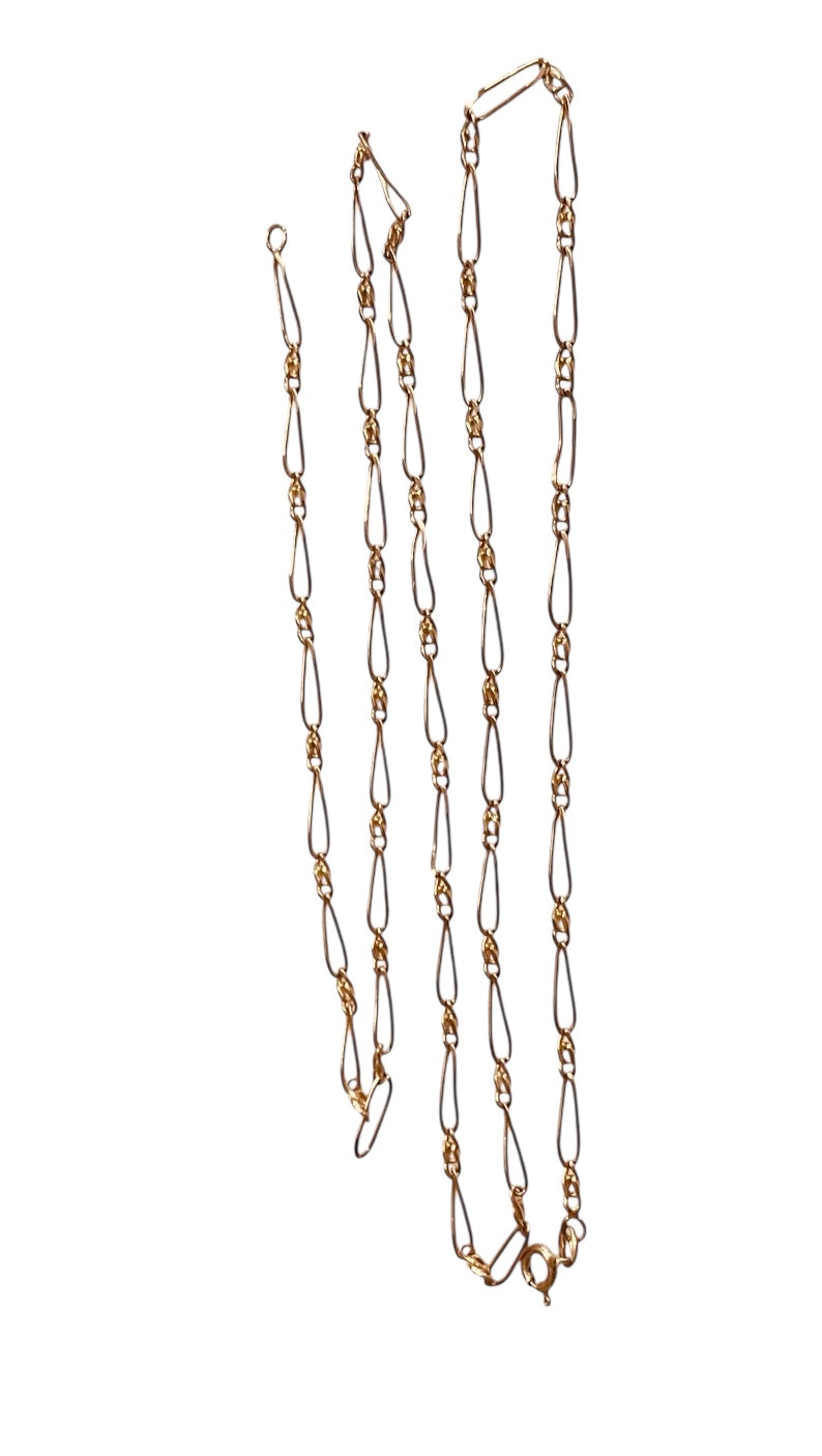 9ct vintage fancy link chain 28 inches (72cm) 8.2g circa 1960s