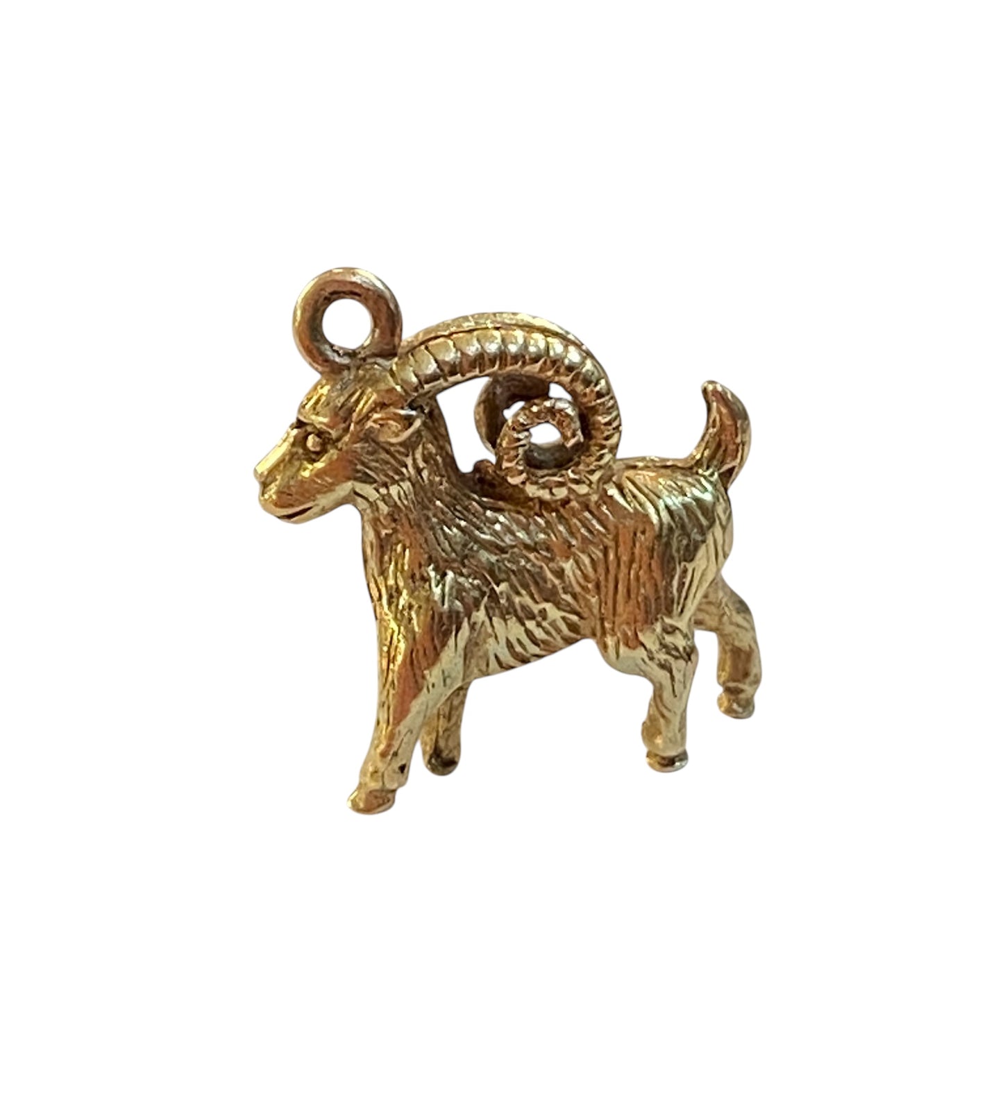 9ct vintage ram charm, Aries charm, circa 1959