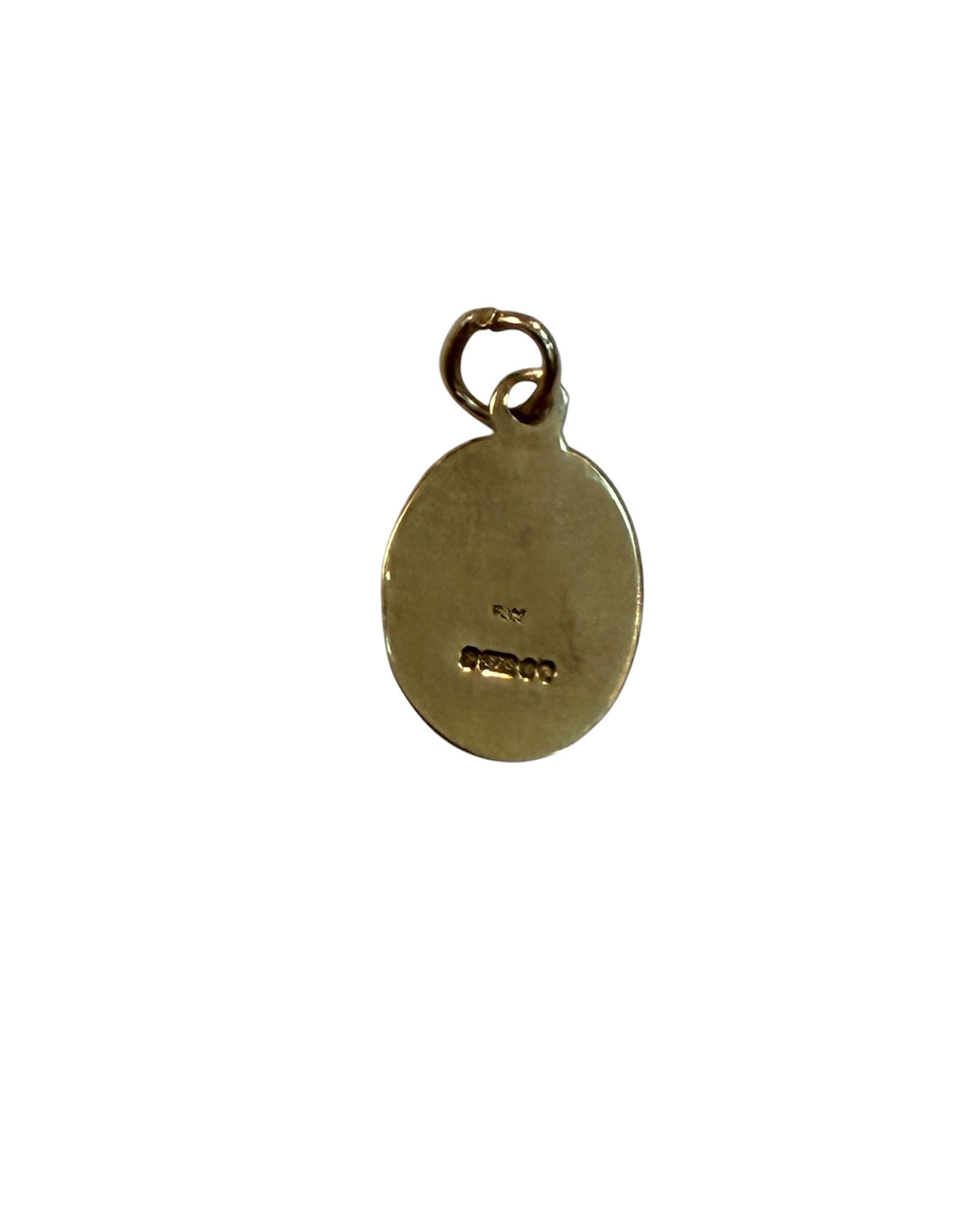 9CT VINTAGE OVAL ST CHRISTOPHER CHARM, VERY SMALL 1.12G CIRCA 1966