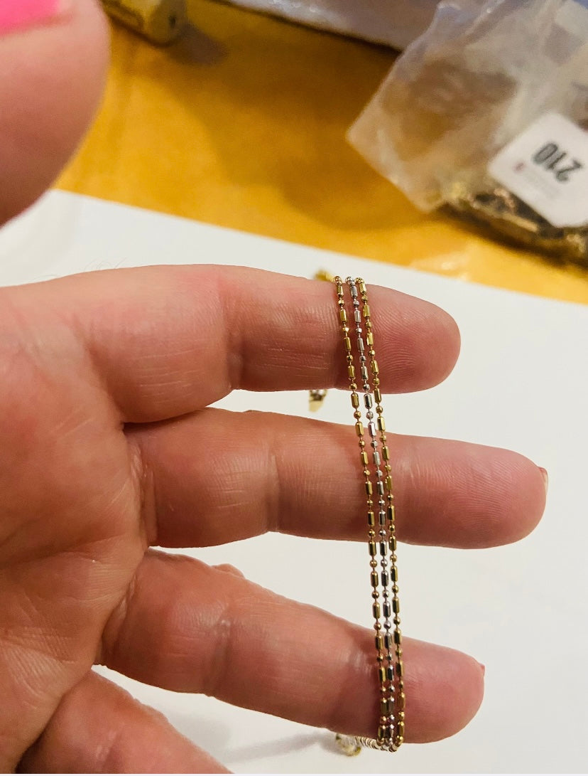 18ct two colour gold bracelet pre owned