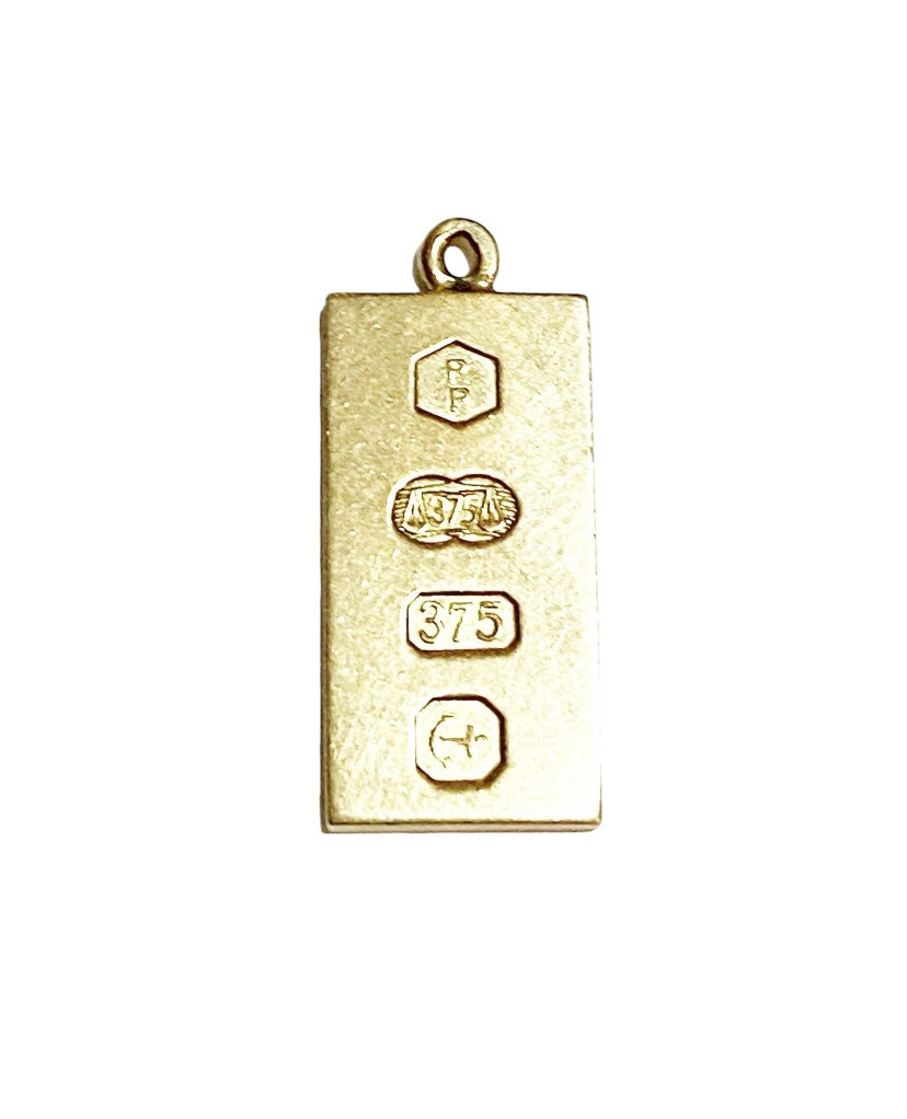 9ct ingot charm / pendant by R platnauer