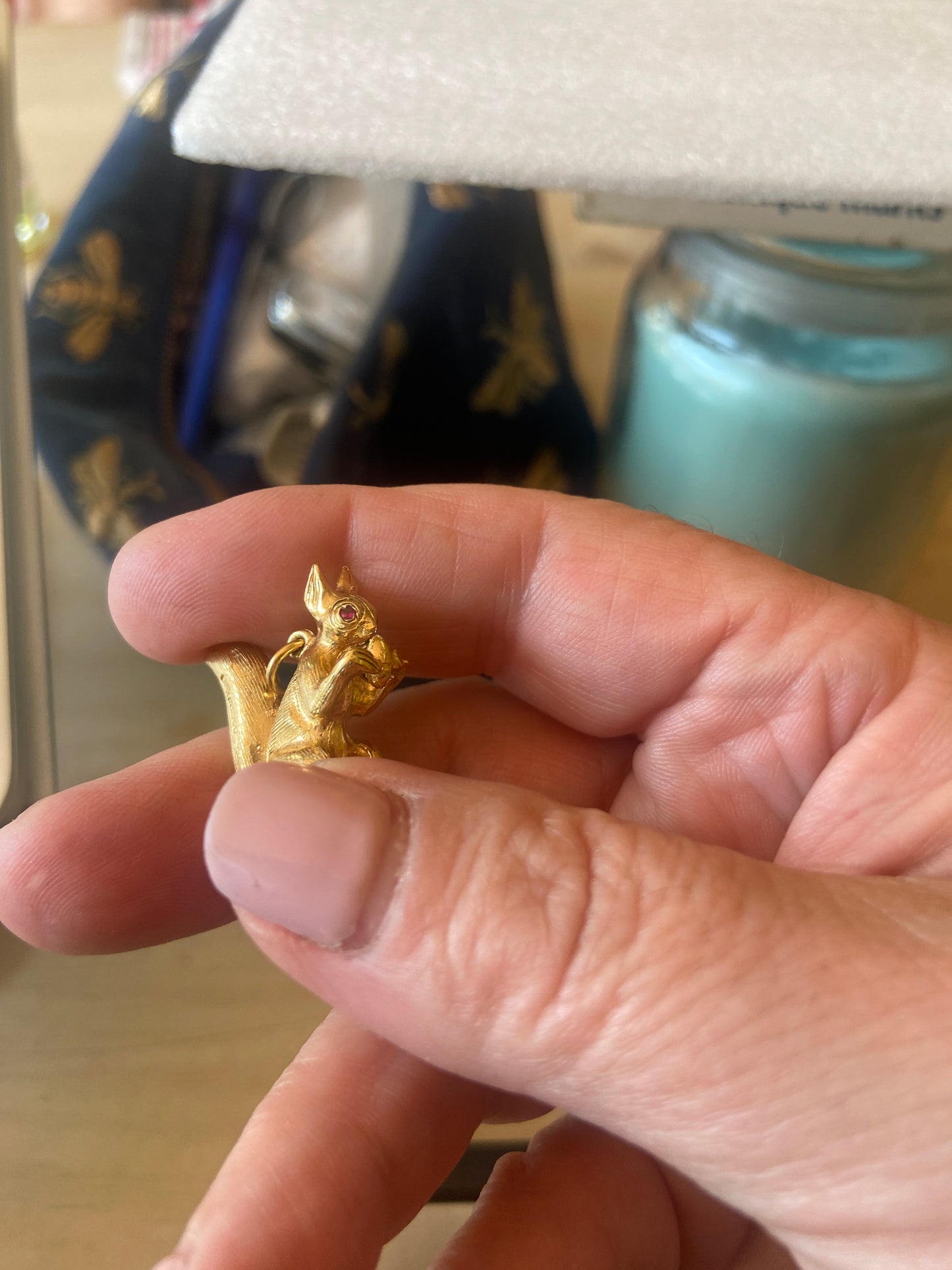 9ct vintage squirrel charm, by Georg Jensen, large and heavy 8.6g
