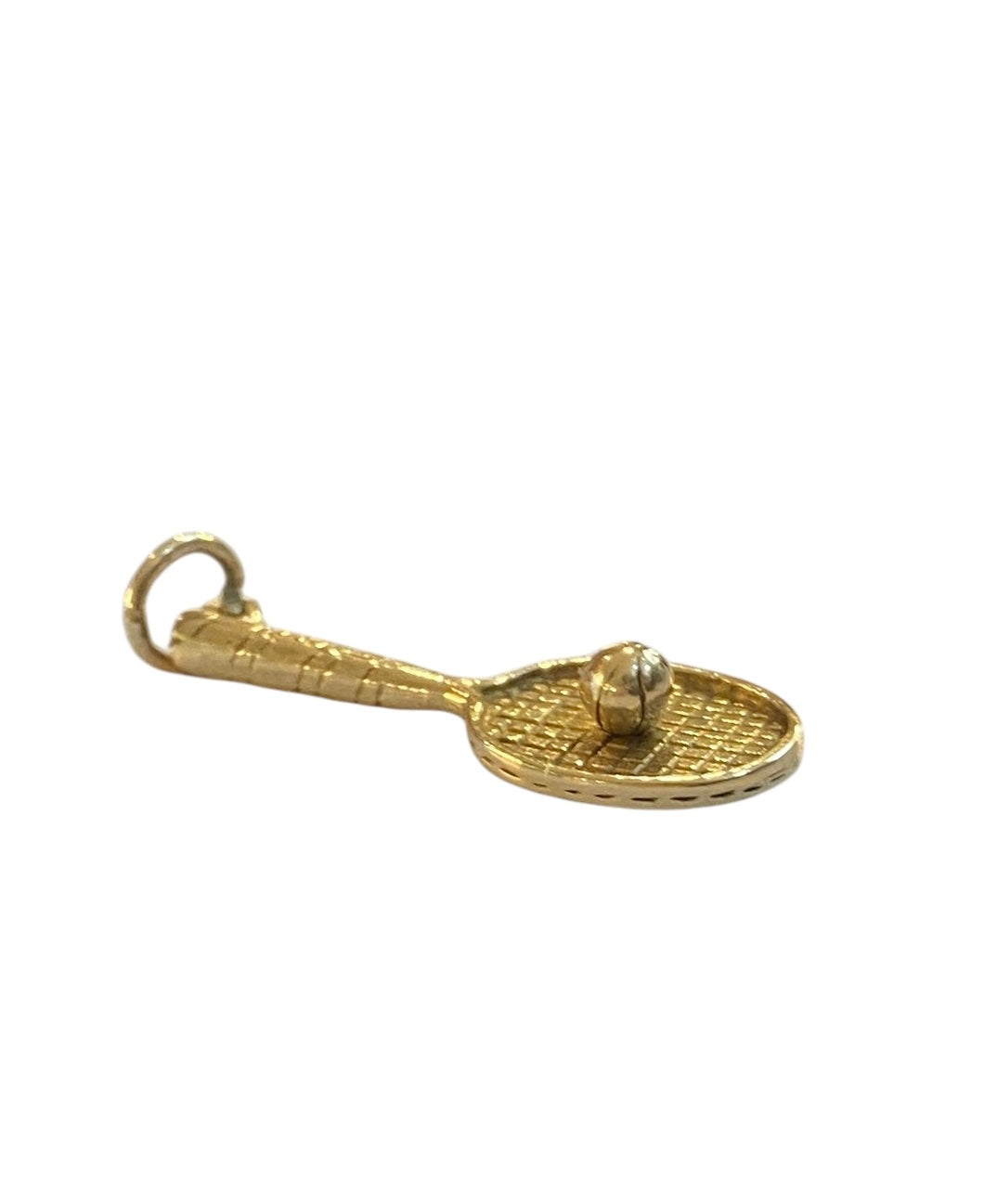 9ct vintage tennis racket charm / pendant circa 1960s