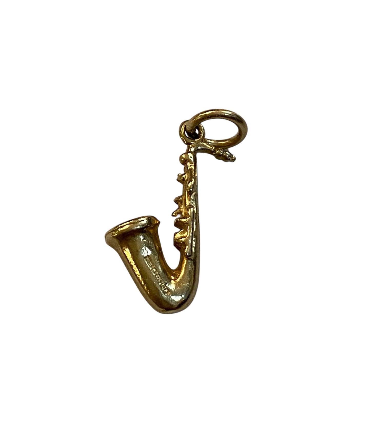 9ct vintage saxophone charm / pendant circa 1990