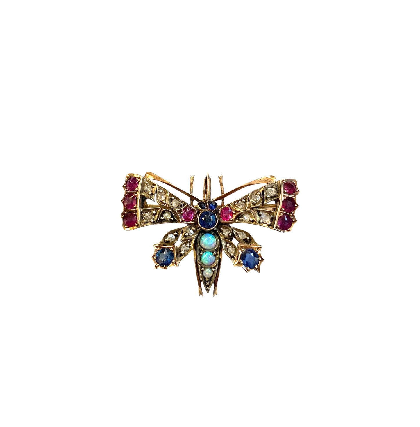 9ct vintage butterfly brooch with rose cut diamonds