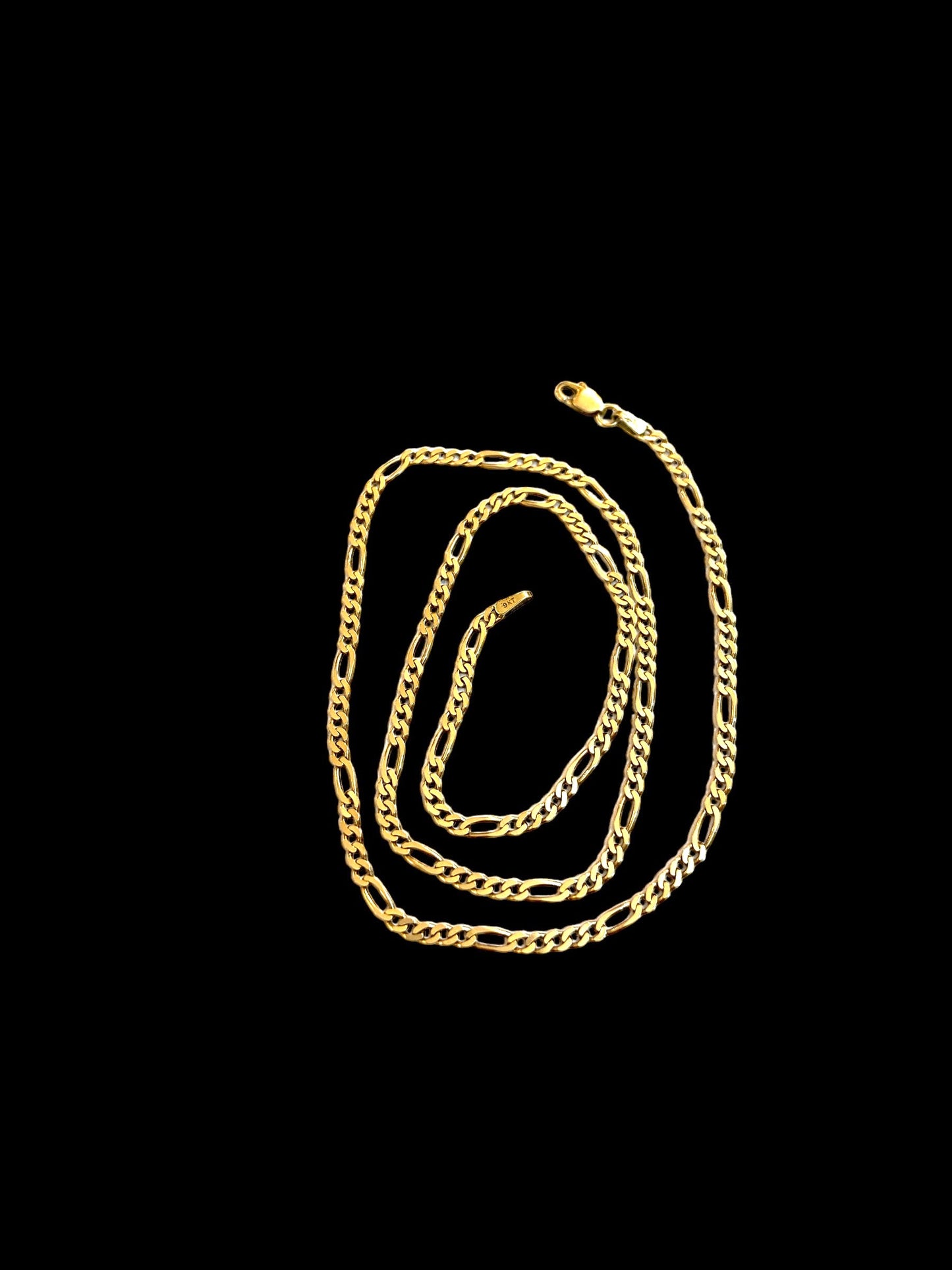 9ct vintage / pre owned gold Figaro link chain 4.8g 48cm 19 inches