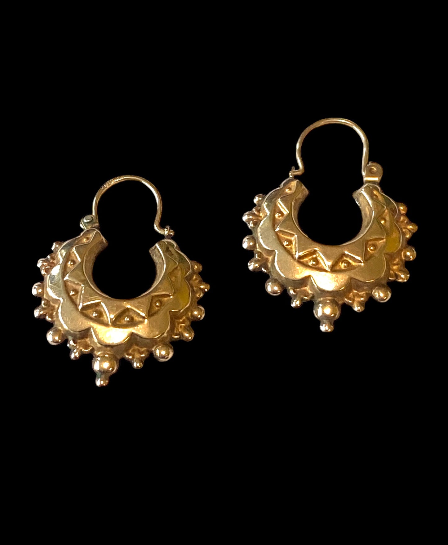 9ct vintage creole earrings circa 1988