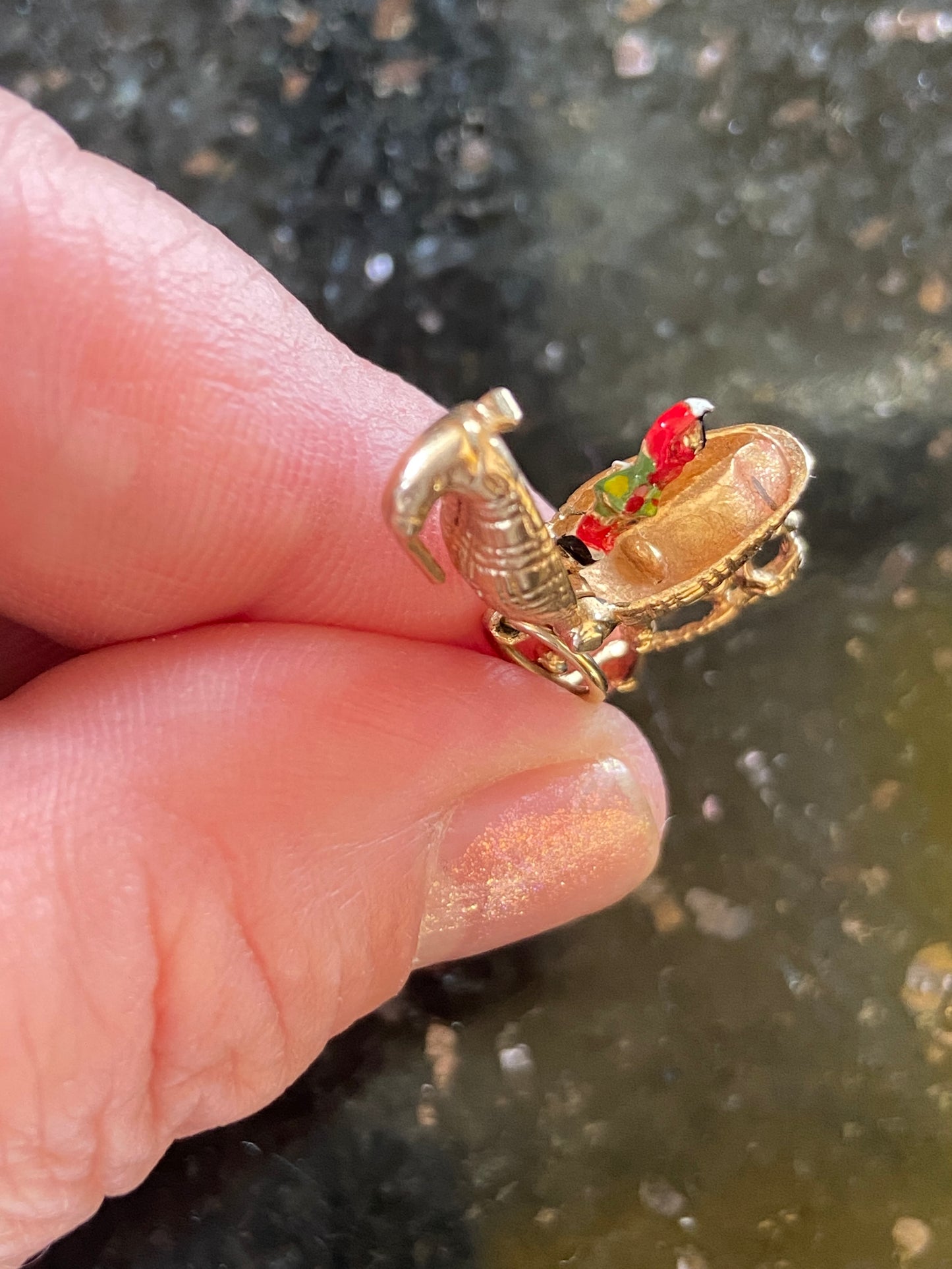 9ct vintage opening bagpipe charms with dancer inside circa 1964